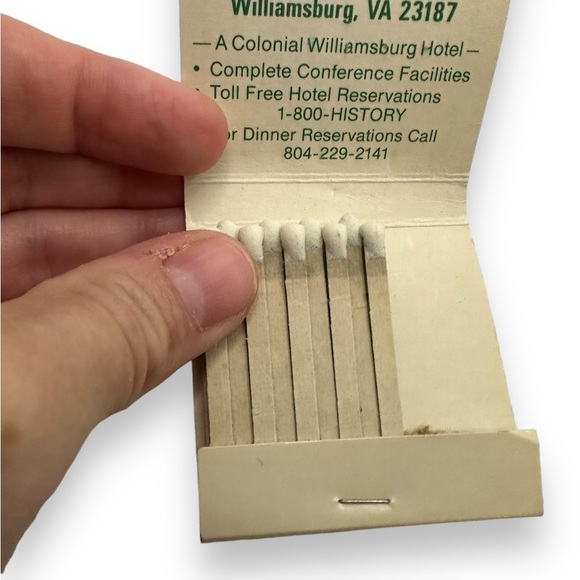Vintage Matchbooks Williamsburg Virginia Colonial Williamsburg LOT OF 7 1980s - Picture 5 of 10